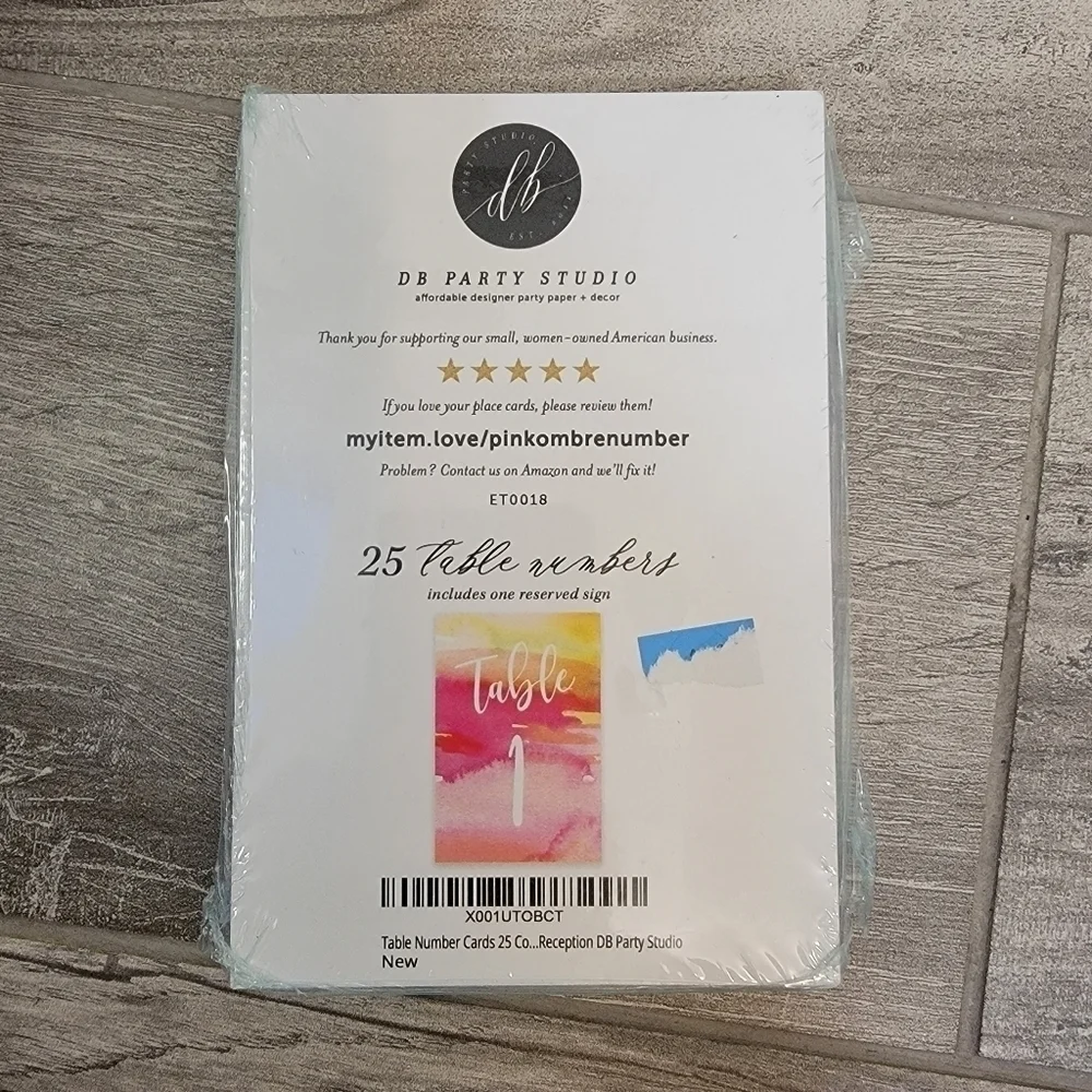New 25 Table Numbers 4x6